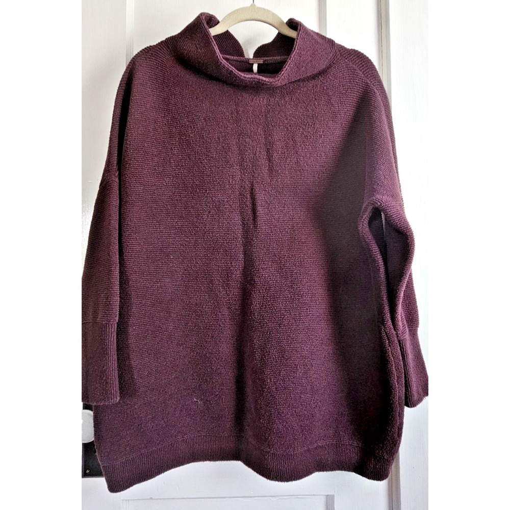 free people turtle neck oversized Ottoman Slouchy tunic sweater woman Sz‎ S
